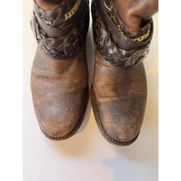 Freebird By Steven FB-Drove Brown Leather Cowboy Boots Womens Sz 9 - Picture 3 of 16